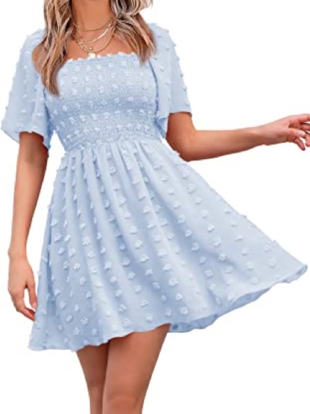 NWT EXLURA Women's Casual Dresses Short Sleeve
Size small light blue